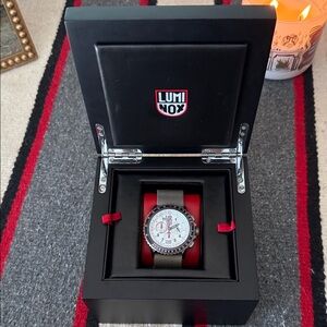 Luminox Silver and Red Watch